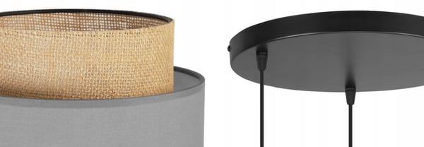 Hængende lampe, loftslysekrone, lampeskærm, boho juta