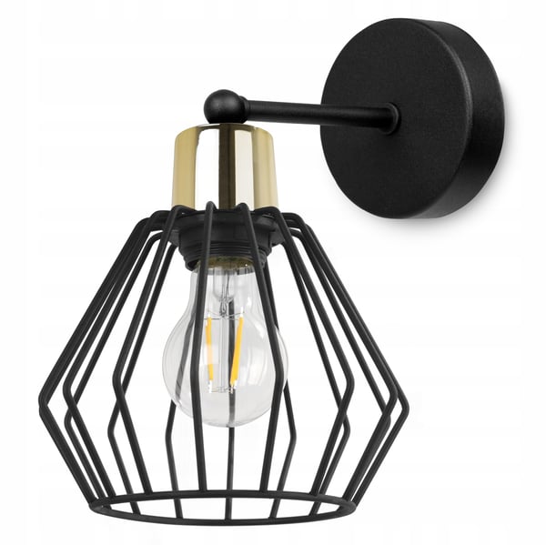 VÆGLAMPE, FIRKANTET LAMPE, METALLAMPE, TRÅD, LED
