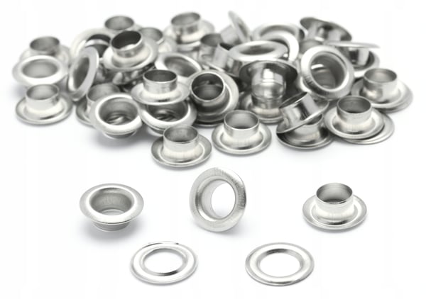 8 mm silverfärgade öljetter, set om 100 8 mm silverfärgade öljetter, set om 100