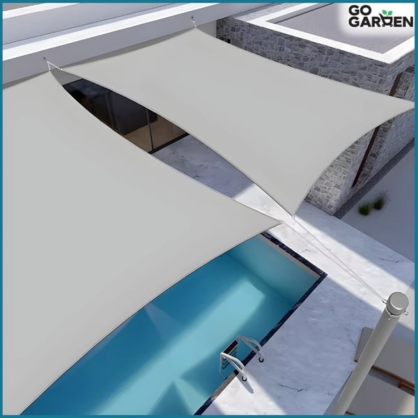 Skyggesejl, UV-solbeskyttelsesmateriale, grafit, havemarkise, 3x2m