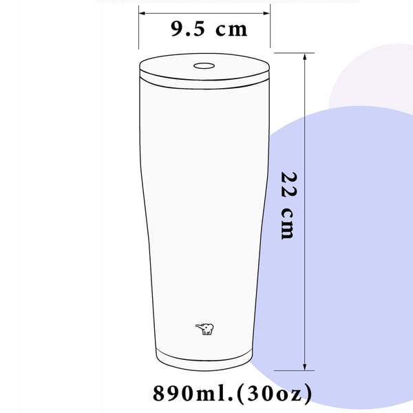 Zojirushi SX-HA89H-CM termokrus med sugerør til kolde drikke 890 ml beige