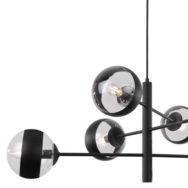 TOLEDO MUSTA RIIPPUVALAISIN 6 LITTEÄÄ MUSTA VARJOSTINTA E14