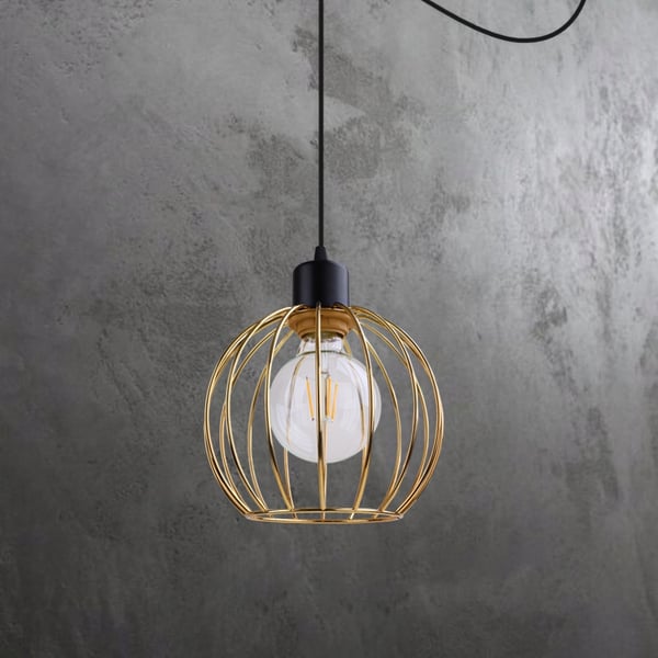 Lofthængende lampe med lysekrone i gylden edderkop-stil