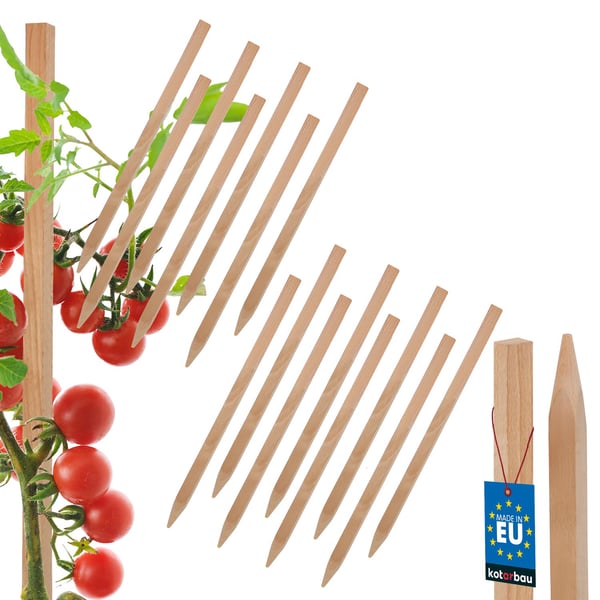KOTARBAU® trätomattpinnar för grönsaker trädgårdsstöd 25 cm set om 15 st