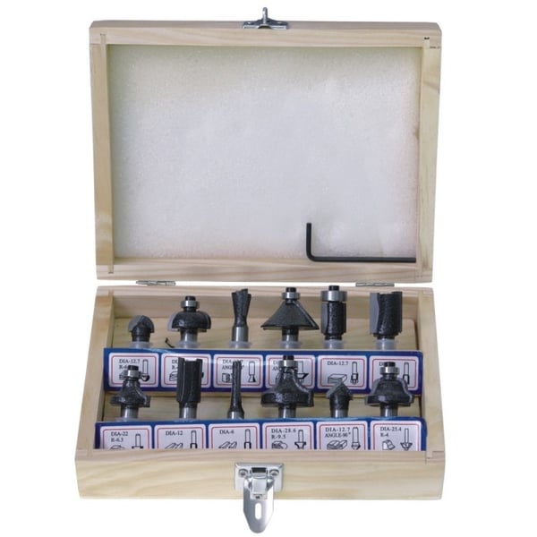SET MED 12 HÅRDMETALLFRÄSAR - DED0780