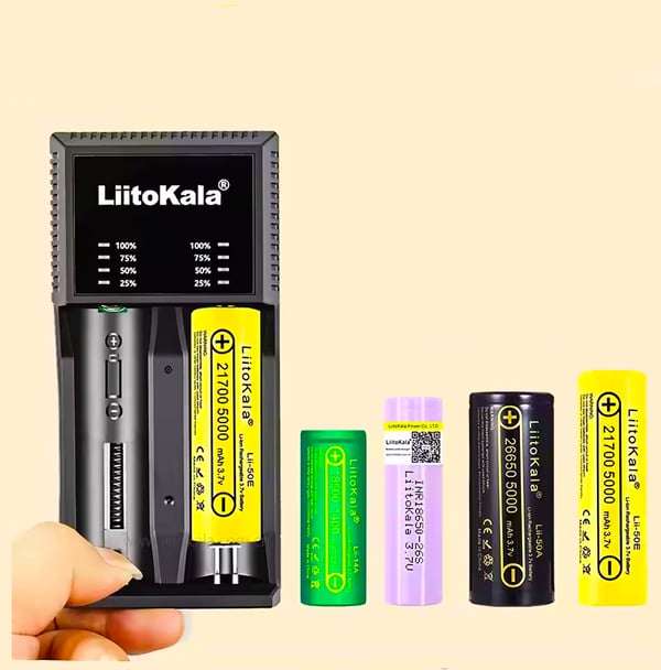 Universel lader til genopladelige batterier AAA 18650 LiitoKala Lii-PL2