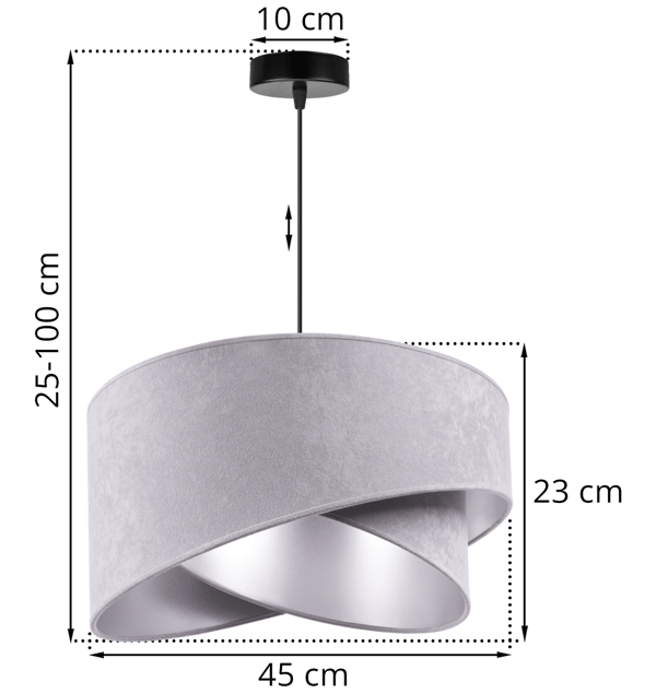 Hængende loftlampe med lysekrone og lampeskærm Glamour