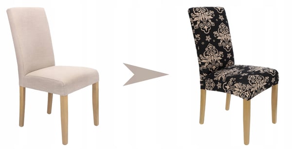 Tuolinpäällinen musta kuviollinen kuminauha [21P]
