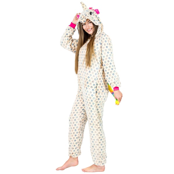Kigurumi-kostume med varm pyjamas med pegasus og enhjørning.