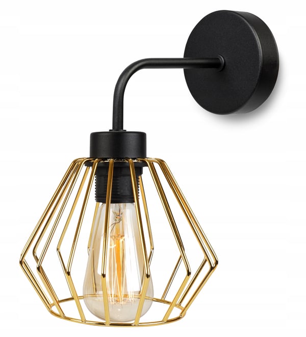 ELEGANT RETRO VÆGLAMPE MED TRÅD GULD LOFT