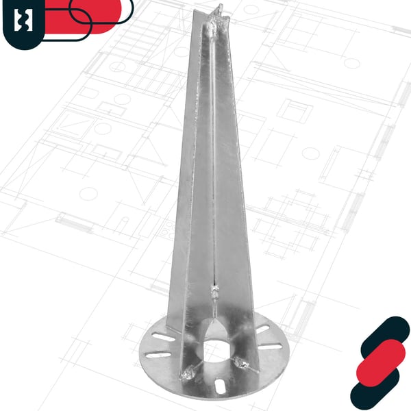 Kotarbau® Puutarhavalaisimen Jalusta, Maahan Rei'itetty, Pyöreä Ankkurikiinnike, 115 mm, 2 kpl:n Setti