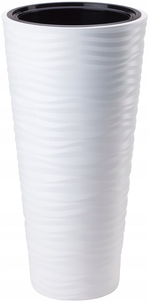Sahara Dunes Slim 30 rund blomkruka vit