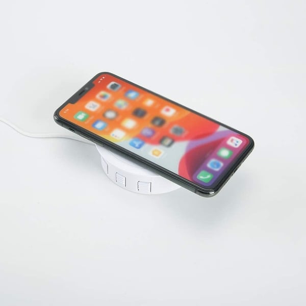 UDTRÆKKBAR INDUKTIV BORDOPLADER + 2xUSB HUB