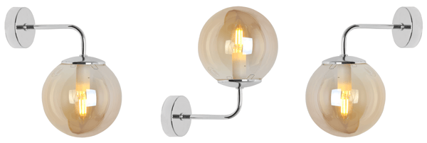 SIENA KROM VÆGLAMPE 1 FLAD HONNINGLAMPE E14