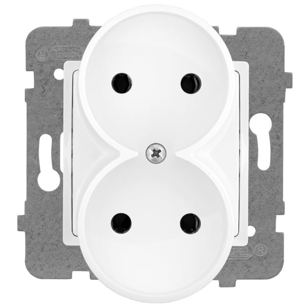 DOBBELT STIKKONTAKT SORT HVID ROSA - E+PL-57282