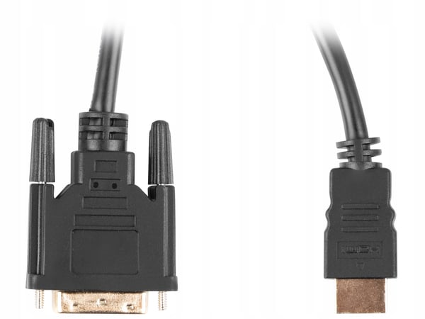 Lanberg HDMI(M) - DVI-D(M)(24+1) Adapterkabel 1,8m Dual Link Forgyldte Kontakter 4K 30 Hz Sort