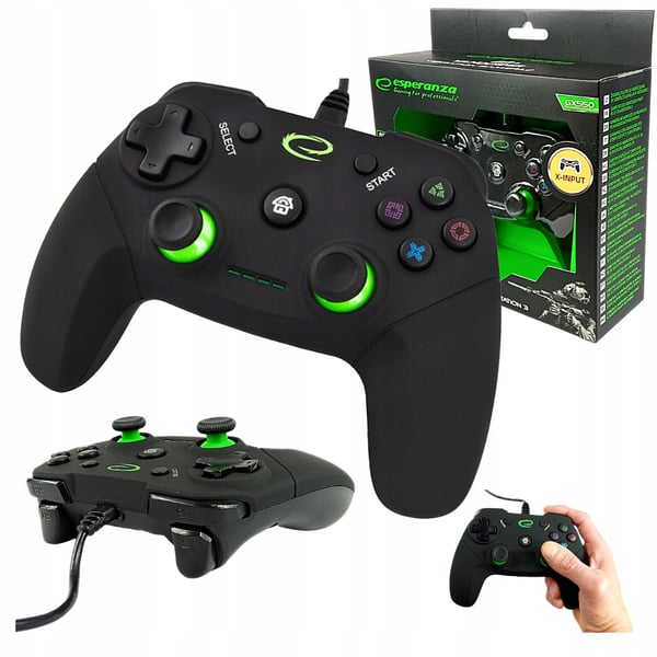 Gamepad PS3/PC USB Esperanza "Vanquisher" svart