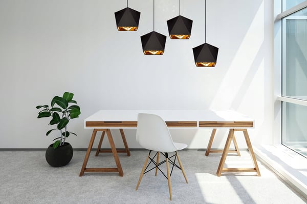 DIAMANT LOFTHÆNGELAMPE MED GYLDEN LED-MIDDEL
