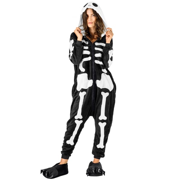 Kigurumi-luurankoasu Pyhän Andreaksen päivän pyjama aikuisille, luurankoasu - S