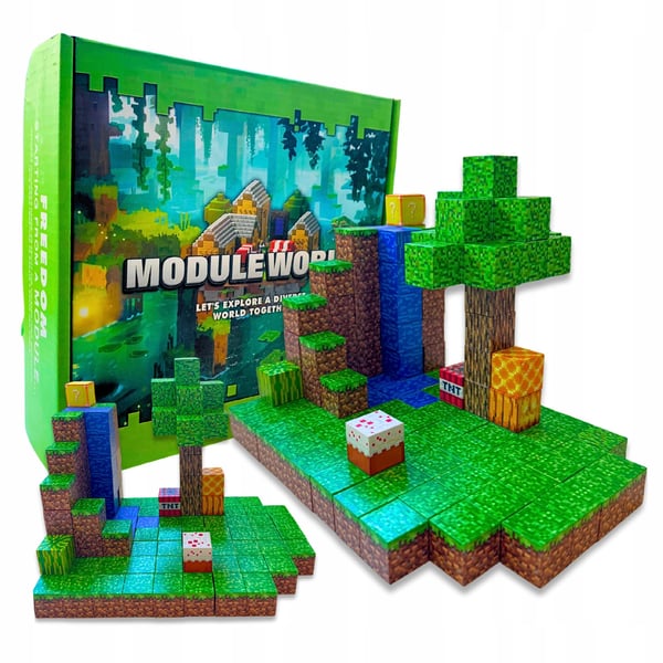 Minecraft pædagogisk magnetisk klodssæt 128 dele og figurer