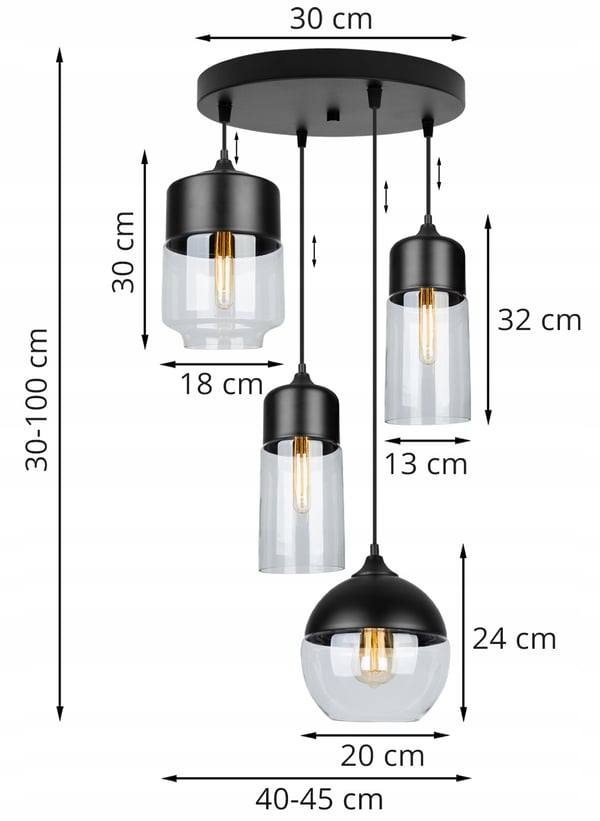 HÆNGENDE LOFTSLAMPE, GLASPLAFON, LED-LAMPE