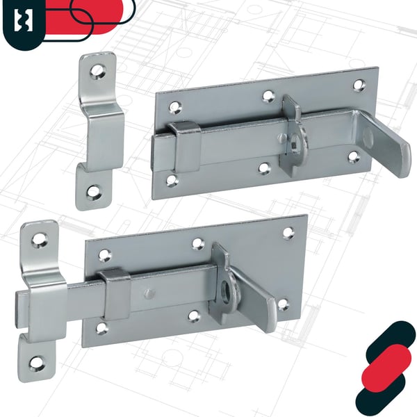 KOTARBAU® Universell raklås för dörrar, portar och hänglås, stål, 130 mm med hänglås