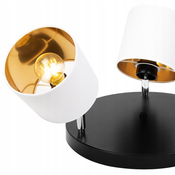 GAMA loftlampe, justerbar lysvinkel, 3 E27 pærer, hvid, gylden midte