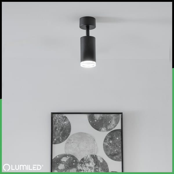 Seinävalaisin kattovalaisin heijastin LED-kohdevalo GU10 IP44 ADERO musta Lumiled
