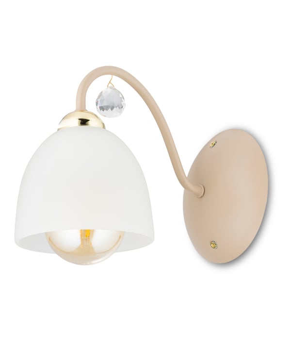 Tina Beige lasinen seinävalaisin 1xE27