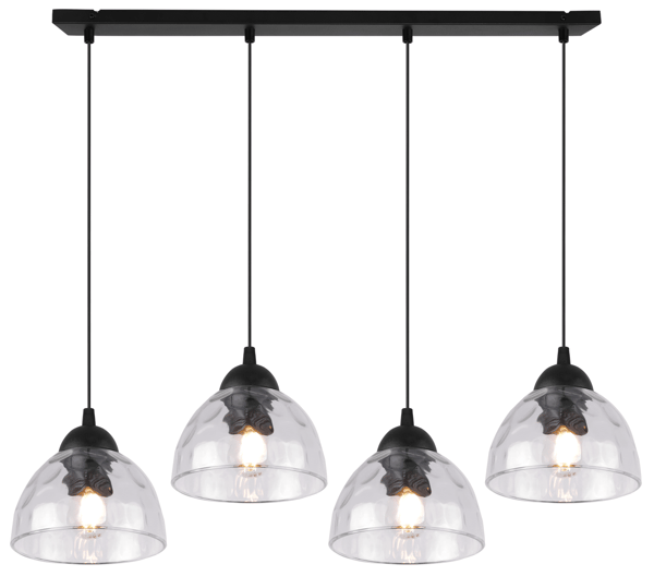 VENICE HÄNGLAMPA 4 PLATA, KLAR LAMPSKÄRMAR E27