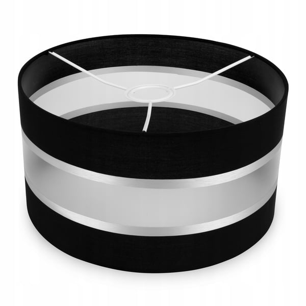 MODERNE LAMPESKÆRM 35 CM KROM STRIBE VALG AF 8 FARVER