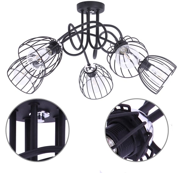Modern taklampa hängande krom Loft E27