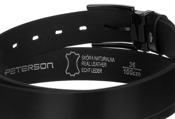 Brett läderbälte PTN PS-05M-95-3569 Svart