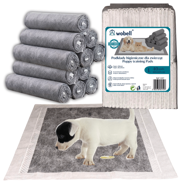 Absorberande hygieniska engångsmattor för hundkiss 60x60 cm 40 st