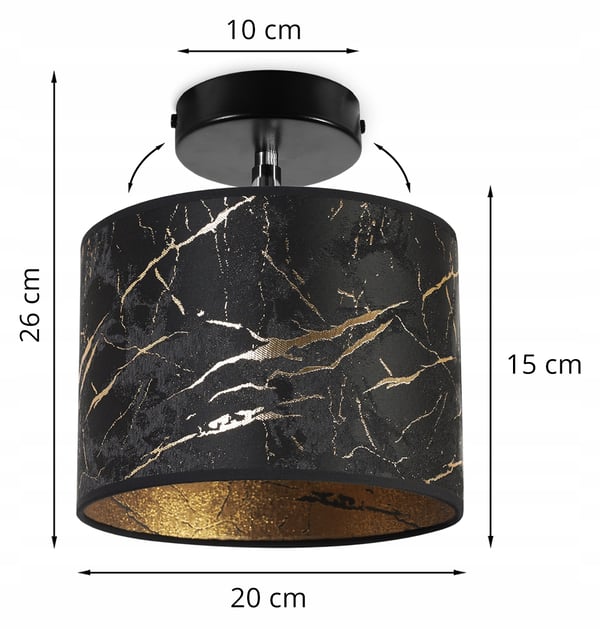 Loftshængende lampe, væglampe, lampeskærm, guldmønster