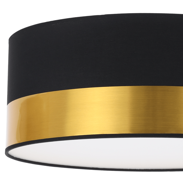 ELEGANCE PLEXI-KATTOVALAISIN MUSTA JA KULTAINEN 40 CM E27