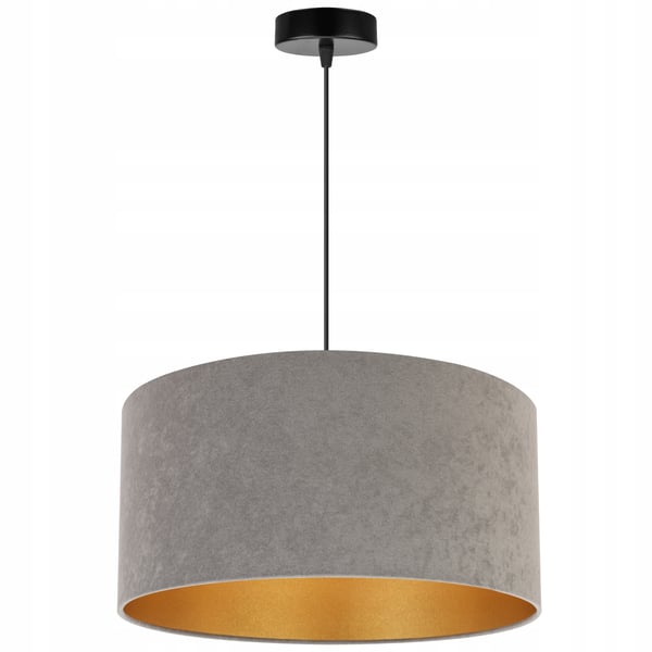 HÆNGENDE LAMPE LOFTSKRONE GYLDEN FLØJLSSKÆRM