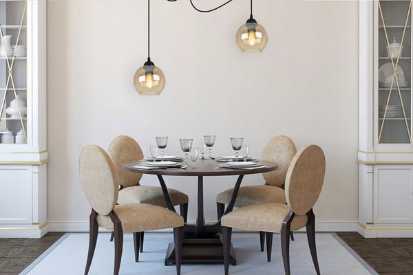 ELEGANT HÆNGELAMPE MED EDDEKRON, GLASSKÆRM