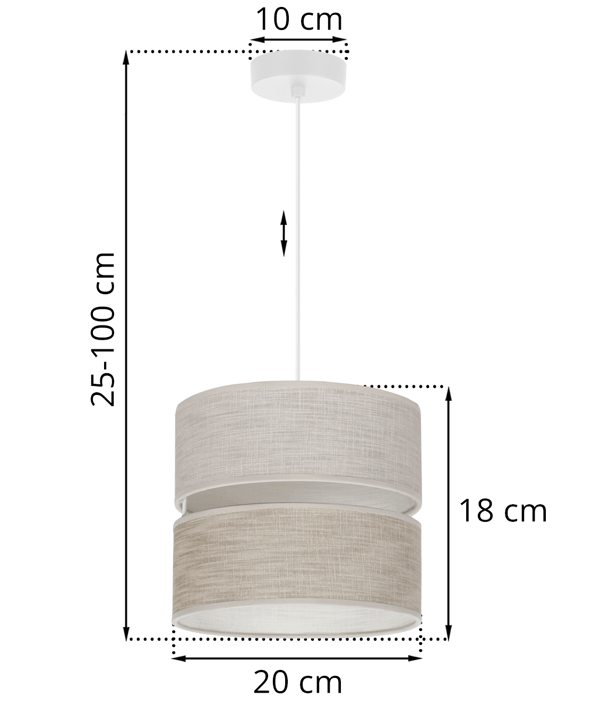 DUO HVID HØR HANDLAMPE 1 FLAD LAMPE BEIGE L06 20CM