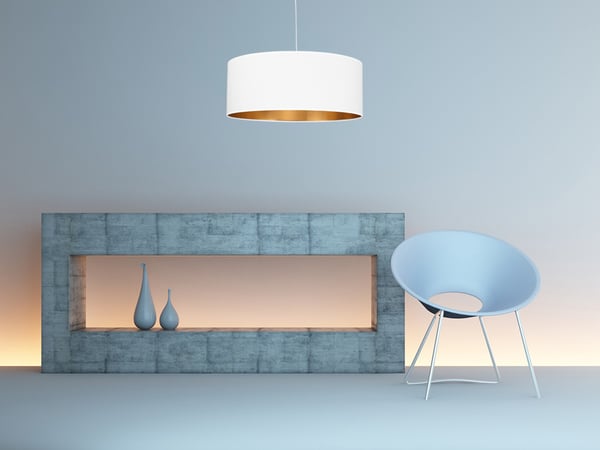 Elegant HÆNGELAMPE Gylden Center 50 cm Lampeskærm