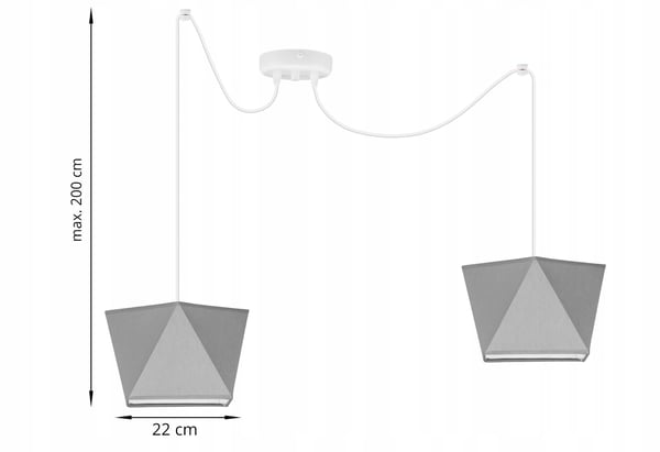 Lofthængende lampe med loftskrone og edderkopskærm