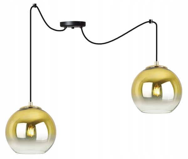 HÆNGELAMPE, LOFTKRONE, GYLDEN LAMPESKÆRM, 15 CM