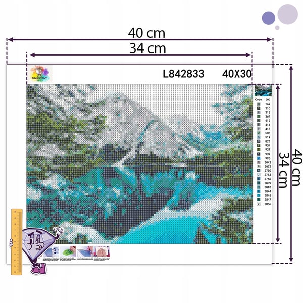 Diamantmålning 30x40 Naturligt bergslandskap