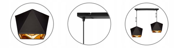 Diamantgylden LED-loftlampe i midten