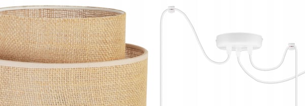 Hængende lampe, loftslysekrone, lampeskærm, boho juta