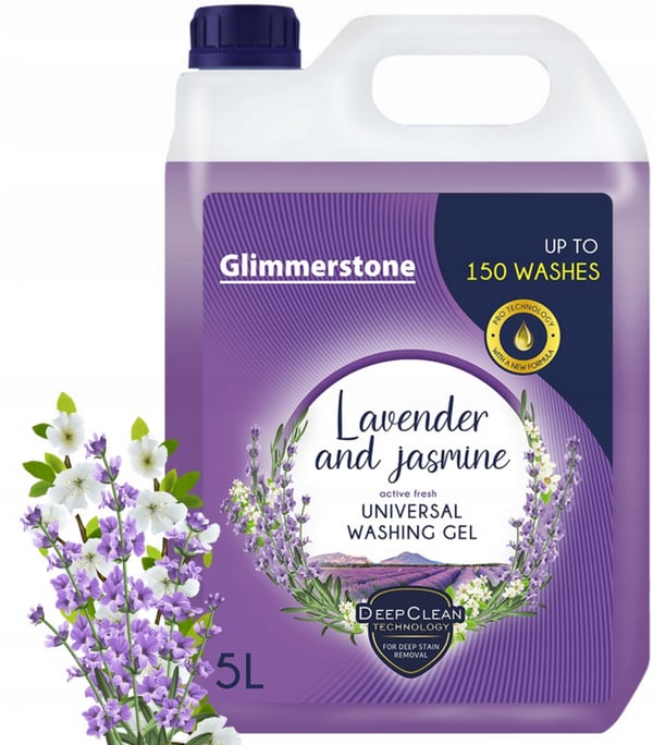 Universal flydende vaskegel med lavendel- og jasminduft 5L 150 vaske DEN