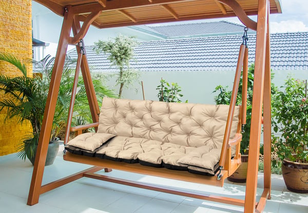 Puutarhapatja 120x60x50 cm + 2 patjaa penkkiheiluttimelle vedenpitävä beige