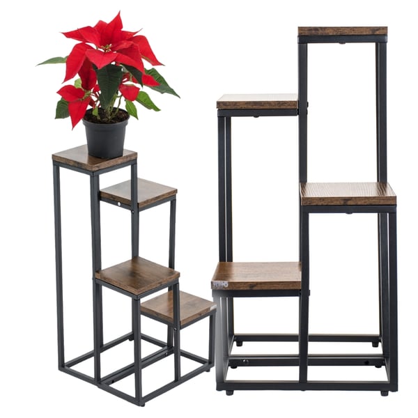 Blomställning, hylla för blommor, växter, krukor, fristående, 4 hyllor, loft