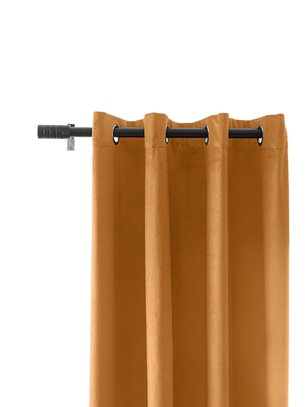 Sammetsgardin med öljetter 140x250 cm Burly Wood mörkläggning