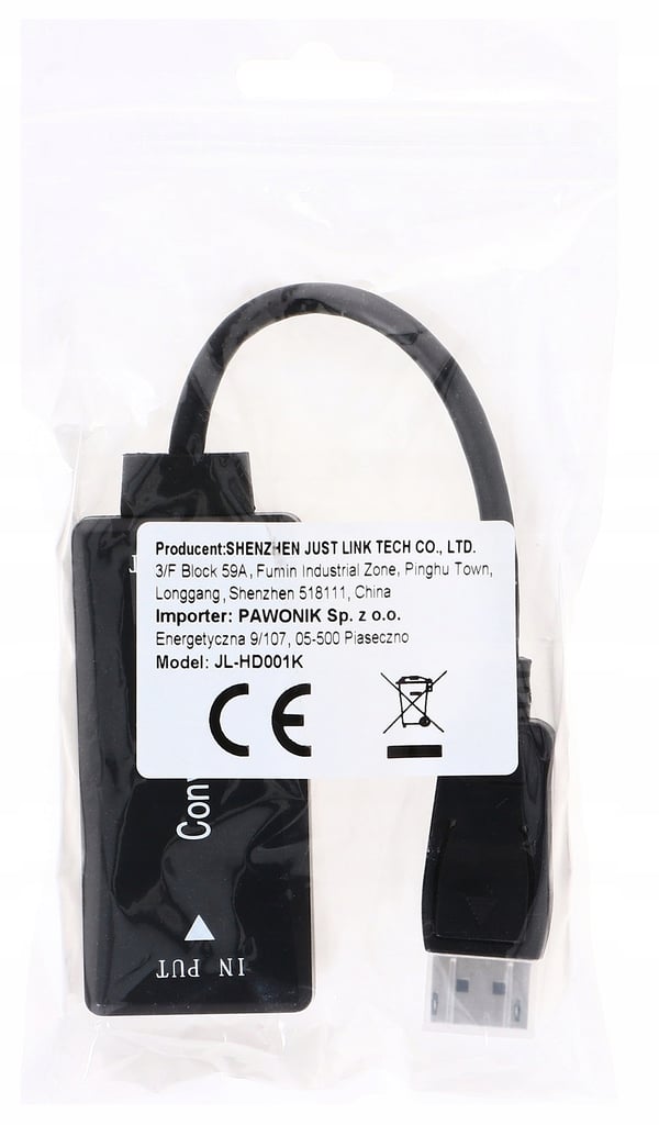 HDMI til Displayport-konverteradapter DP 4K@30Hz